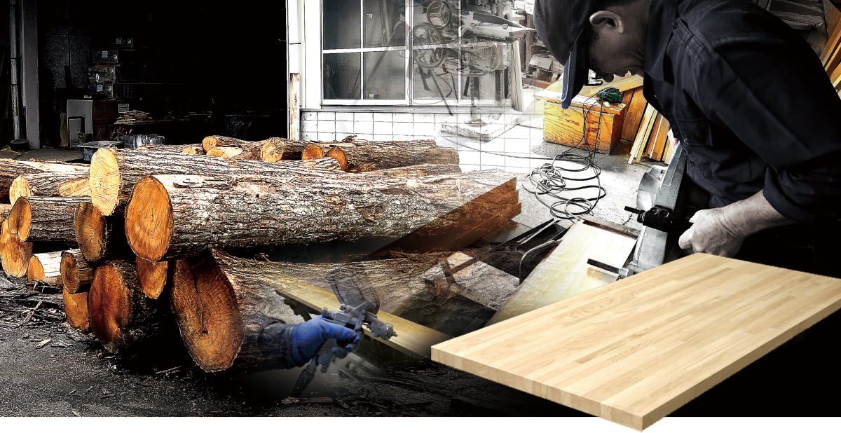 木を切っている画像