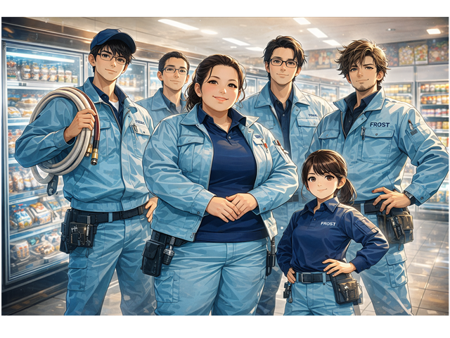 作業服を着ている人たち