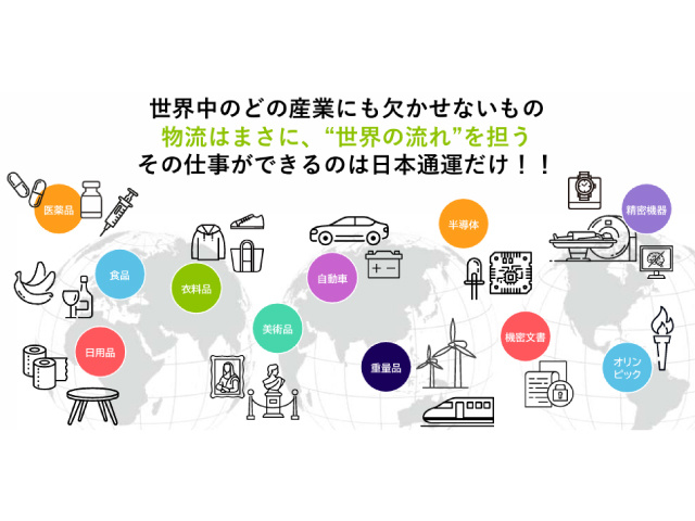 世界中のどの産業にも欠かせないもの 物流はまさに、“世界の流れ”を担う その仕事ができるのは日本通運だけ！！