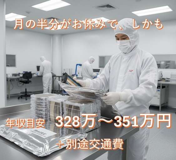 年収328万円～　月半分のお休み