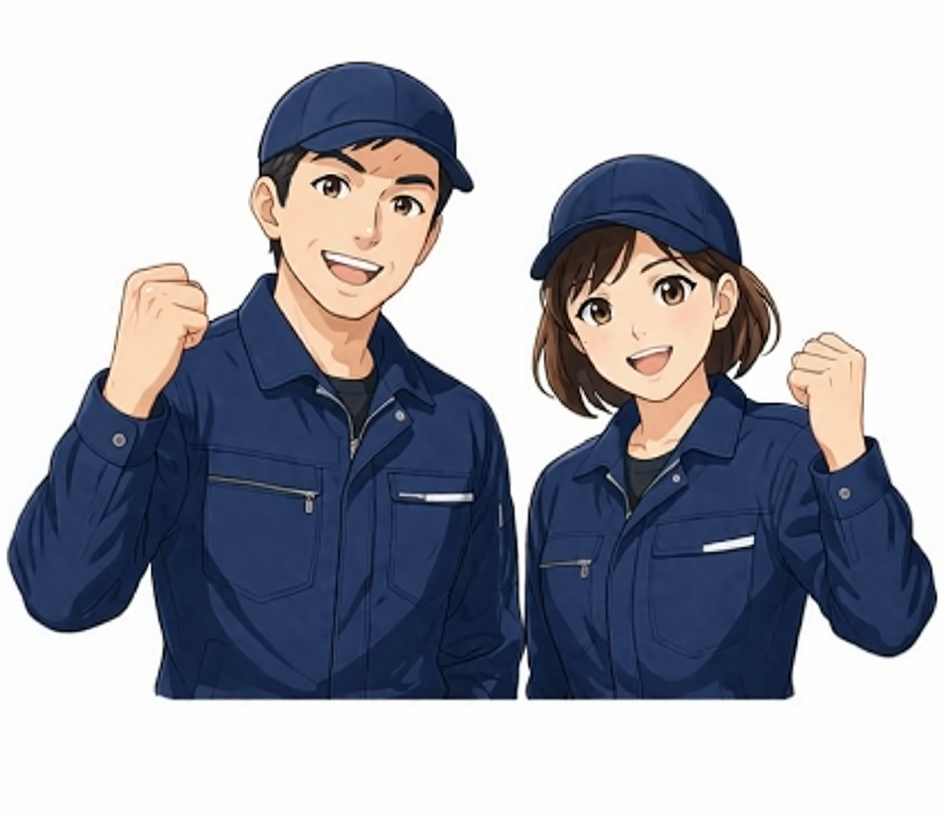 男女ガッツポーズ