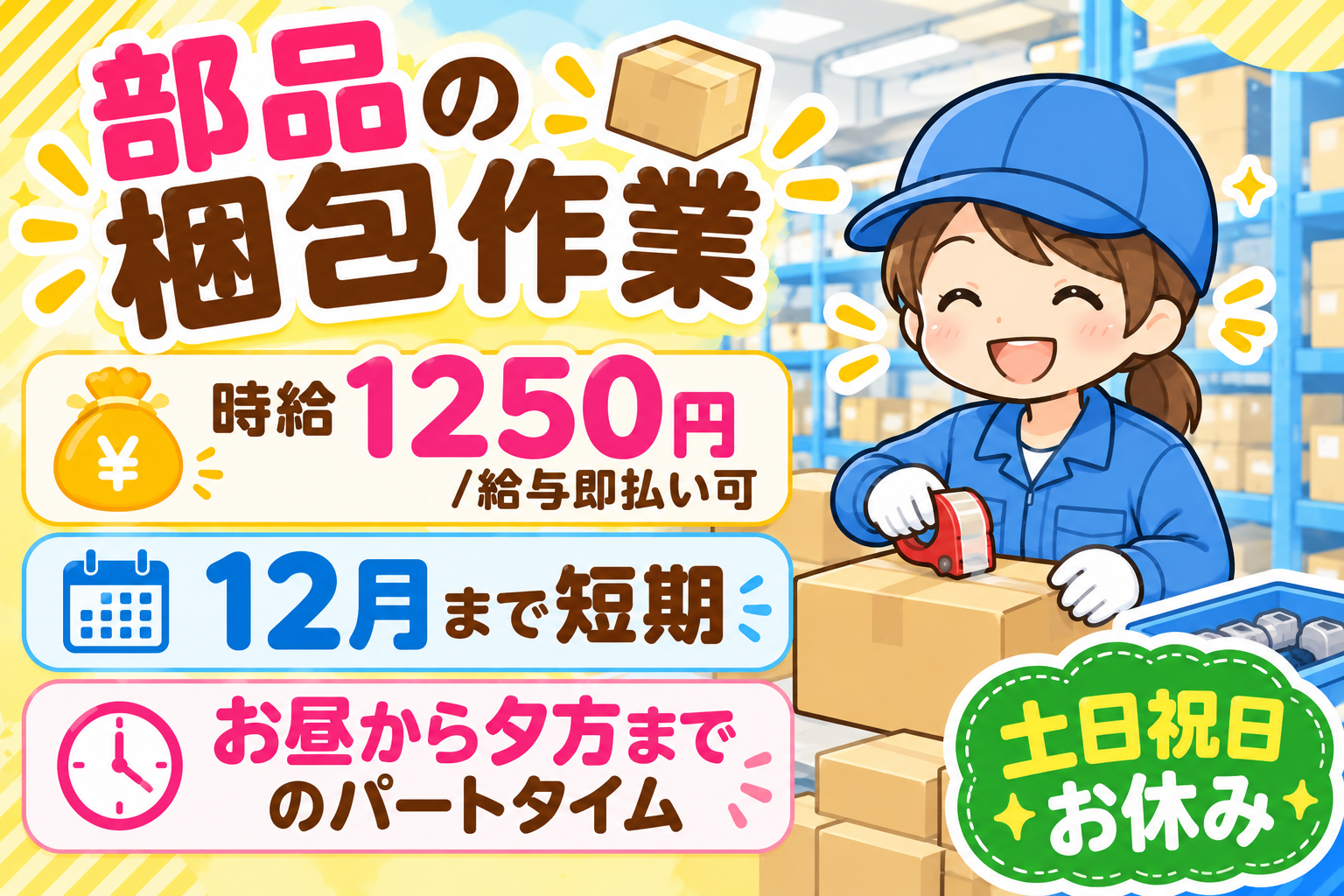 部品の梱包作業