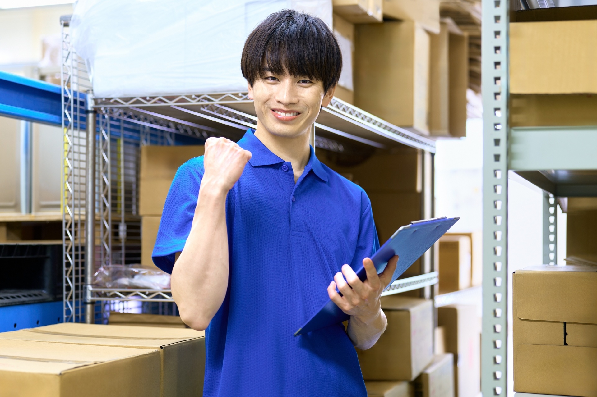 倉庫作業男性