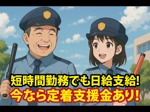 警備員／年間休日107日／男女活躍中／未経験OK／給与サポートあり