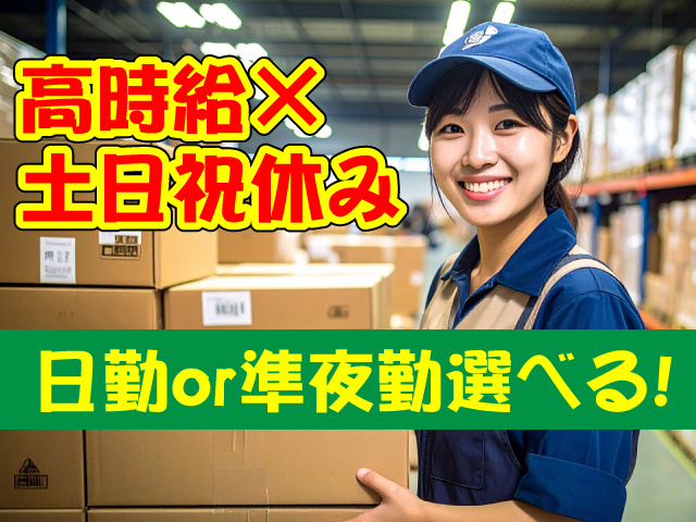 高時給×土日祝休み！日勤or準夜勤選べる！