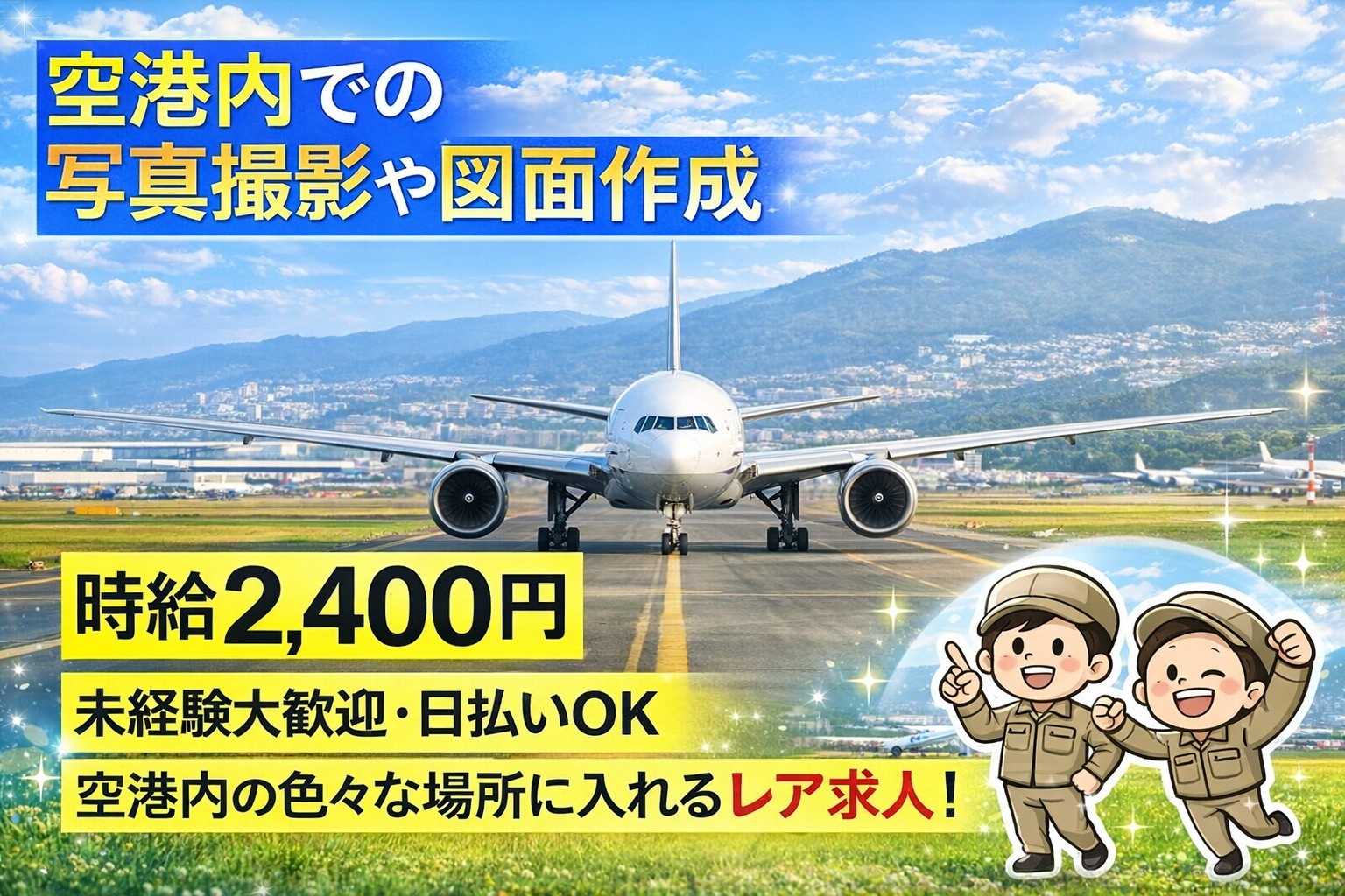 空港内での写真撮影や図面作成