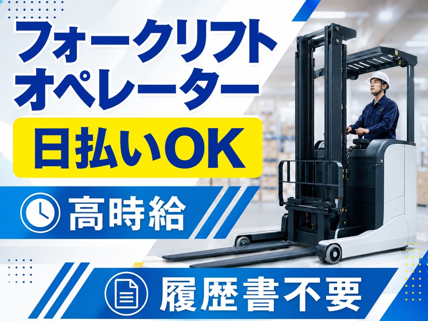 フォークリフトオペレーター、日払いOK