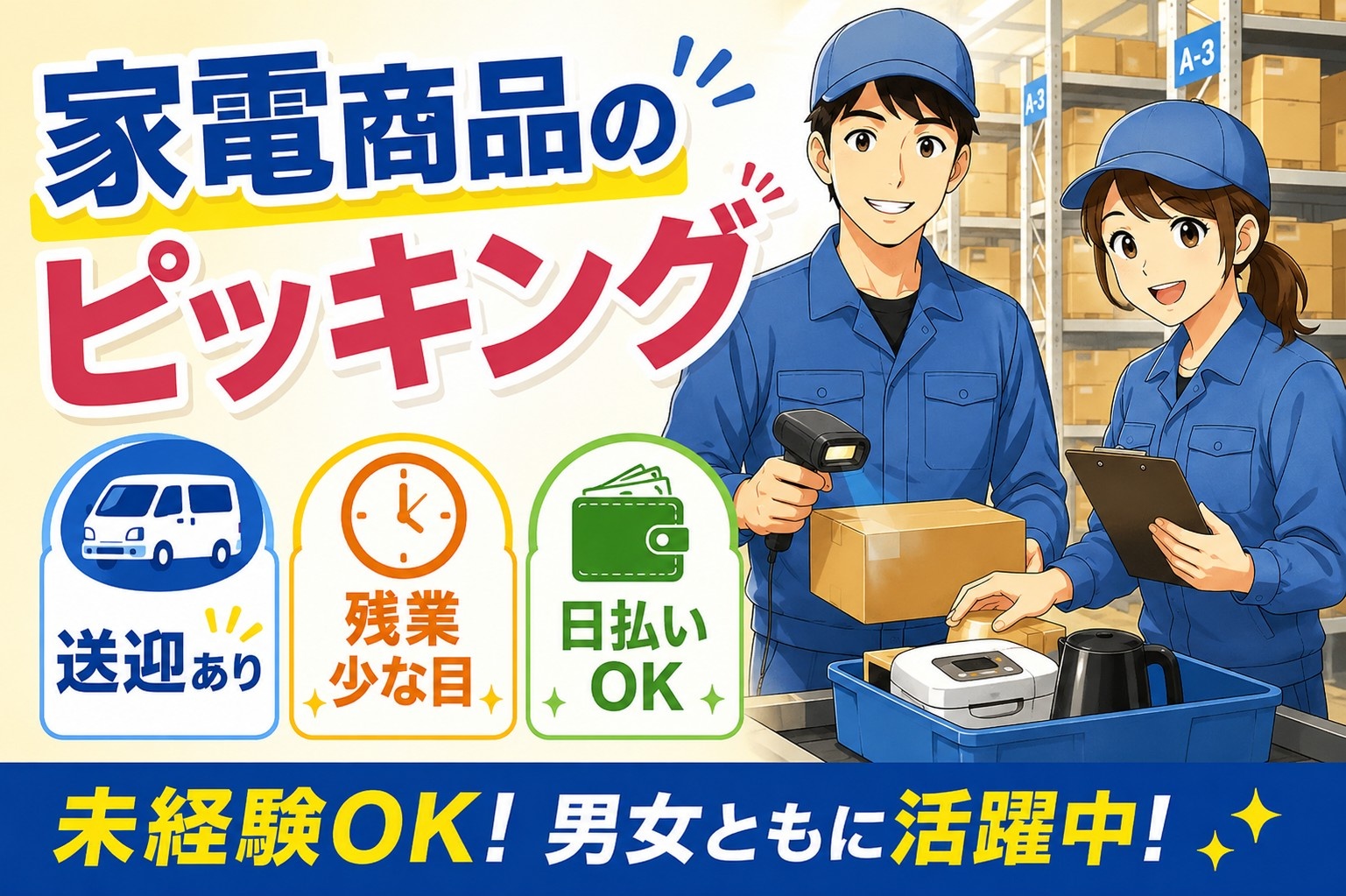 家電商品のピッキング