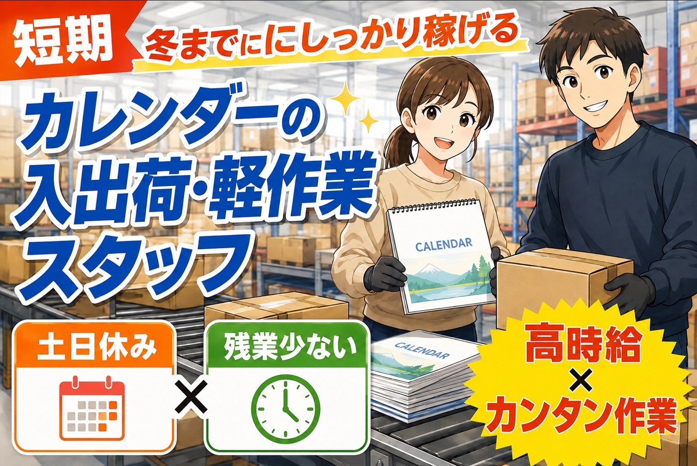 カレンダー入出荷作業　