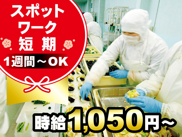 スポットワーク／短期／1週間～OK／時給1,050円～