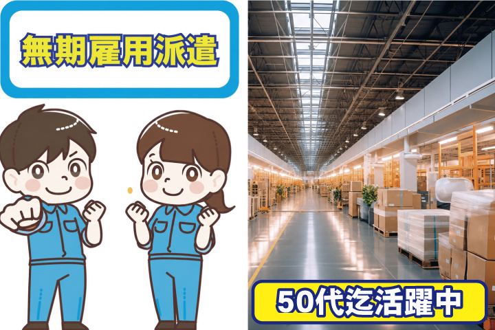 無期雇用派遣　50代まで活躍中