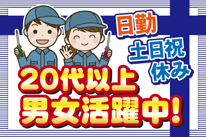 日勤　土日祝休み　20代以上男女活躍中！