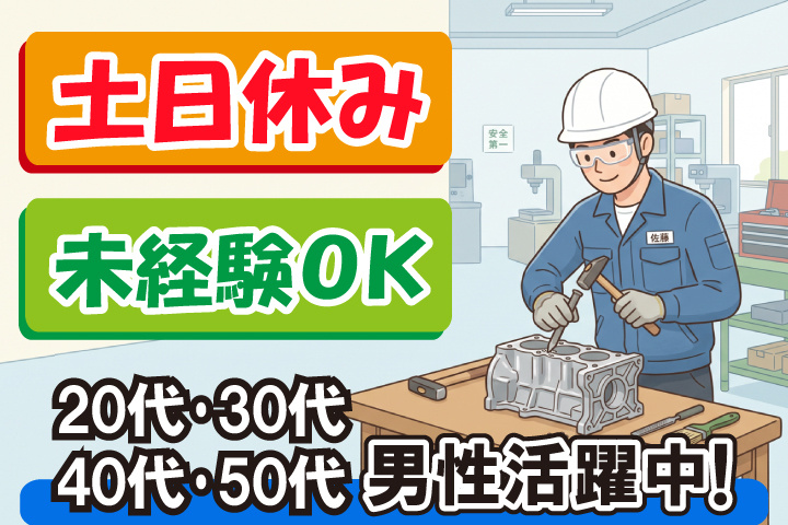 未経験OK　土日休み　20代・30代・40代・50代男性活躍中！