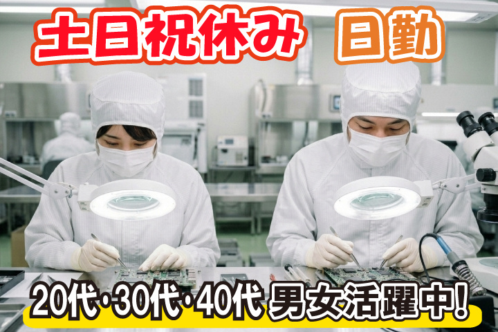 日勤　土日祝休み　20代・30代・40代男女活躍中！