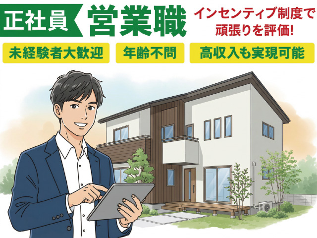 正社員の営業スタッフを募集中！あなたの努力を給与で還元！高収入を目指せます！
