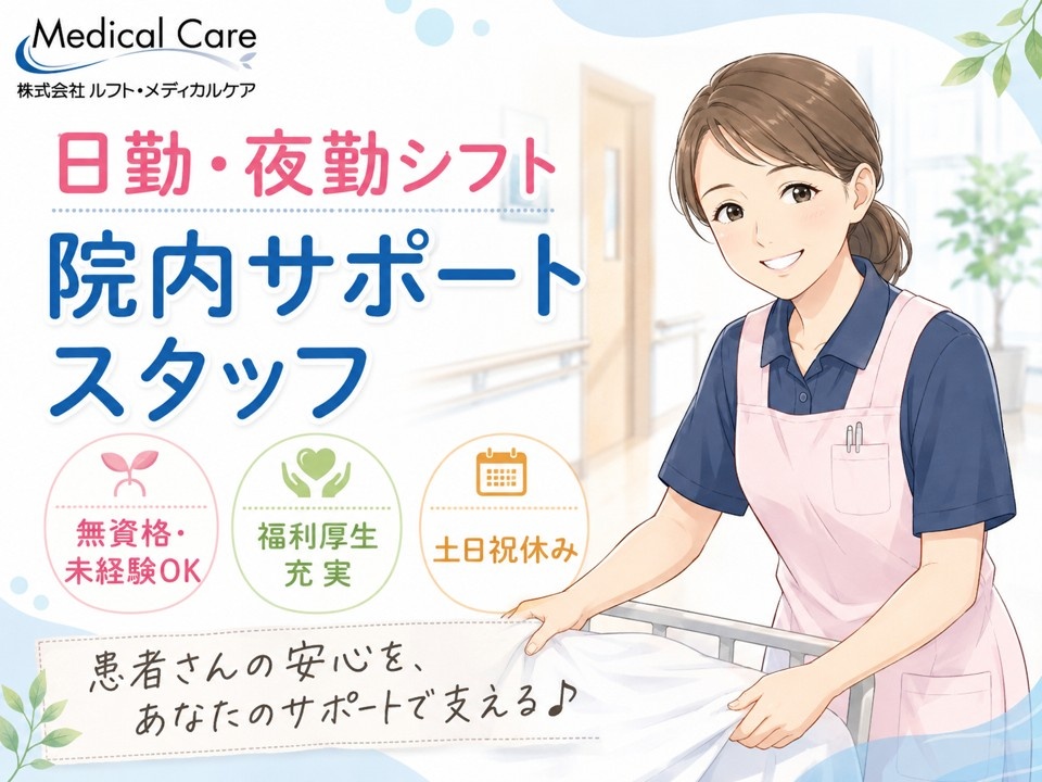 院内サポートスタッフ　日勤・夜勤シフト勤務