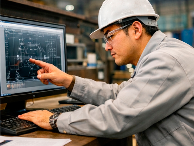 PCを見るスタッフ