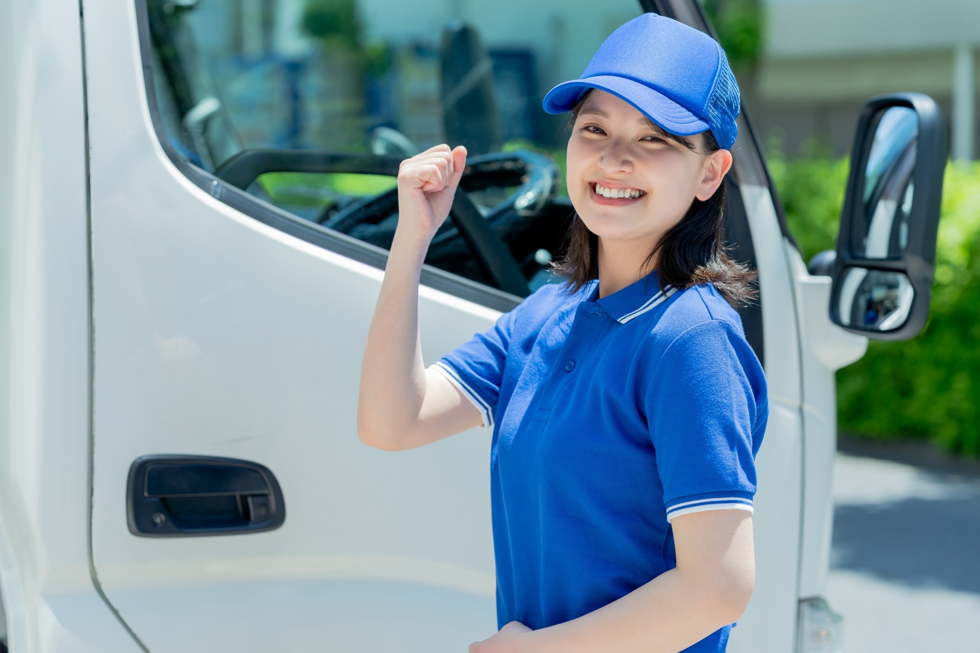 作業着の女性