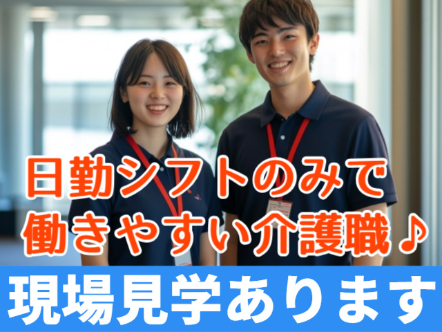 日勤シフトのみで働きやすい介護職♪現場見学あります