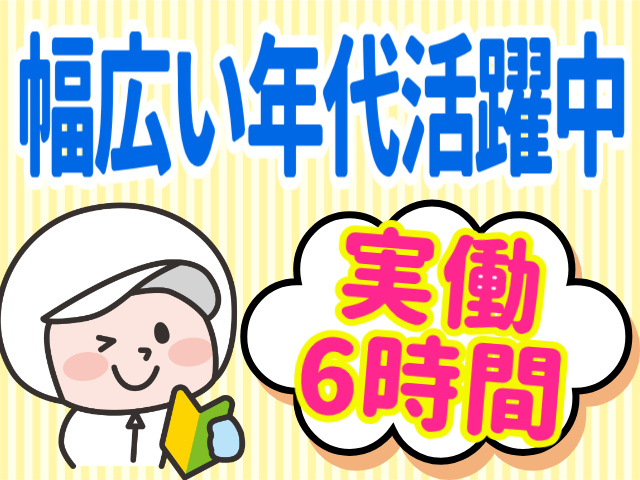 幅広い年代活躍中/実働6時間