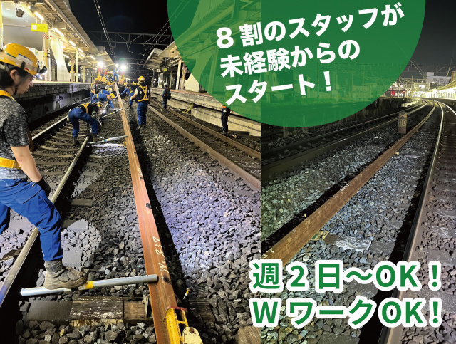 8割のスタッフが未経験からのスタートです。週2日～OK！WワークOK！
