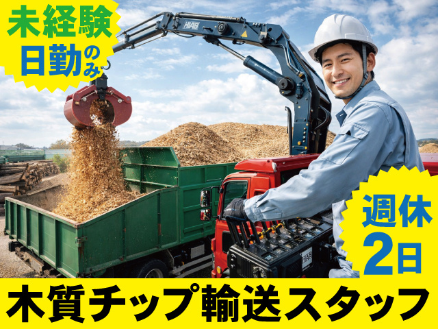 木質チップ輸送スタッフ