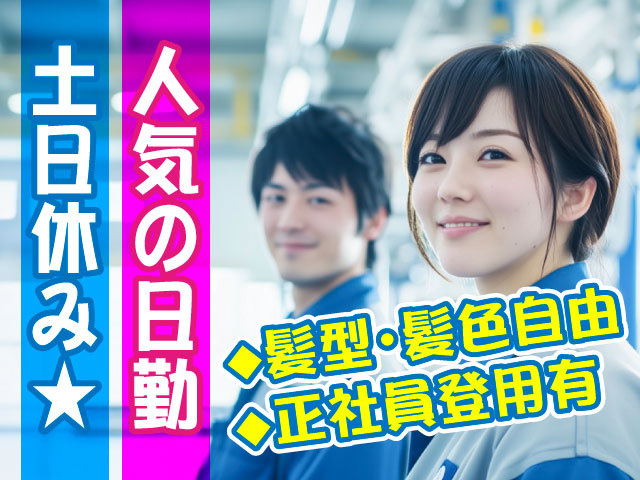 人気の日勤　土日休み★　◆髪型・髪色自由　◆正社員登用有