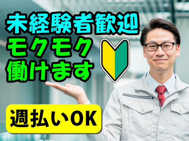 未経験者歓迎/モクモク働けます/週払いOK