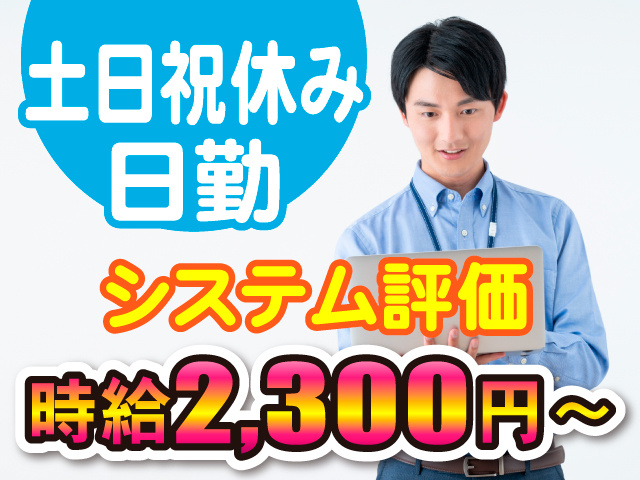 土日祝休み/日勤/システム評価/時給2300円～