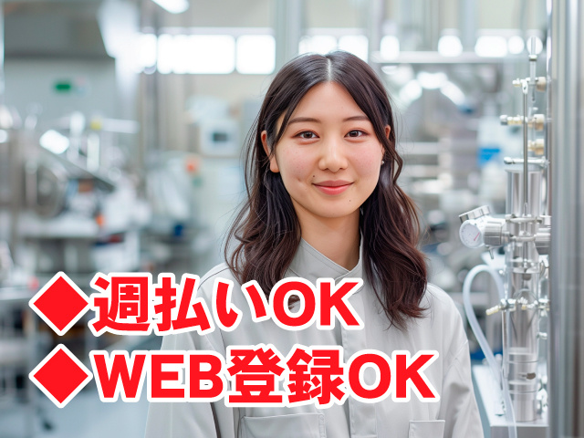 製造スタッフ女　◆週払いOK　◆WEB登録OK