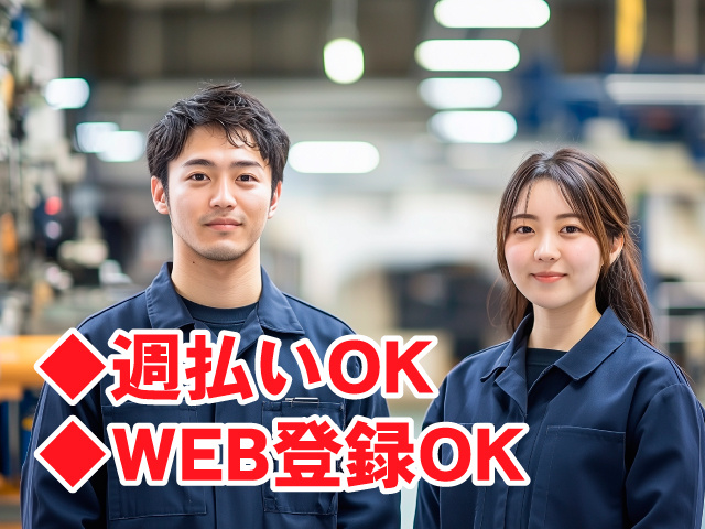 製造スタッフ男女　◆週払いOK　◆WEB登録OK