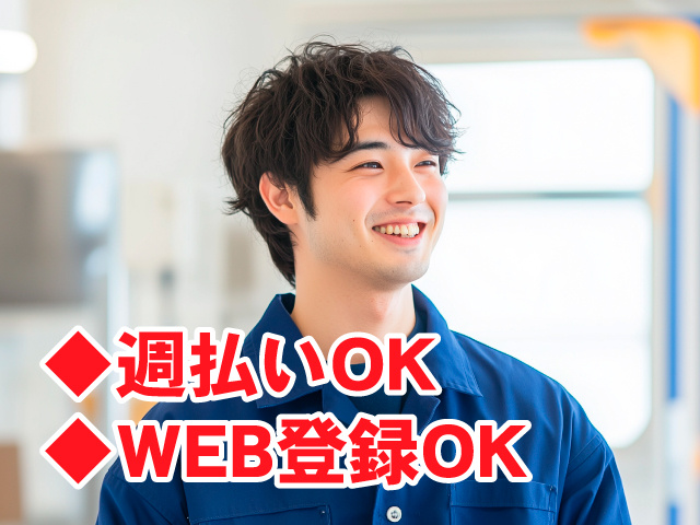 製造スタッフ男　◆週払いOK　◆WEB登録OK