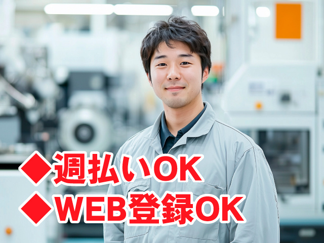 製造スタッフ男女　◆週払いOK　◆WEB登録OK