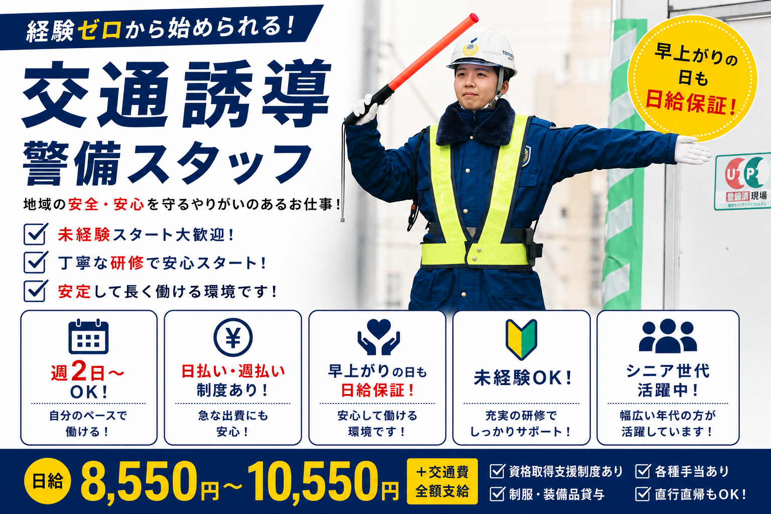 電線工事交通誘導警備スタッフ