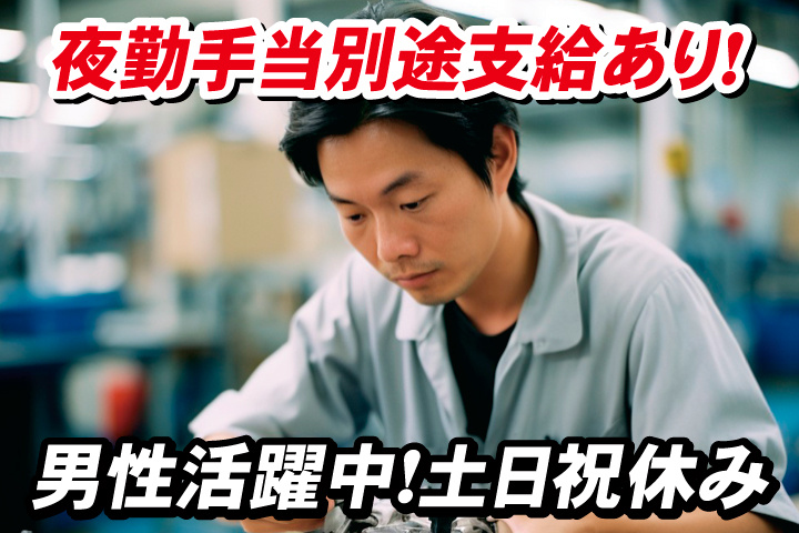 夜勤手当別途支給あり／男性活躍中／土日祝休み