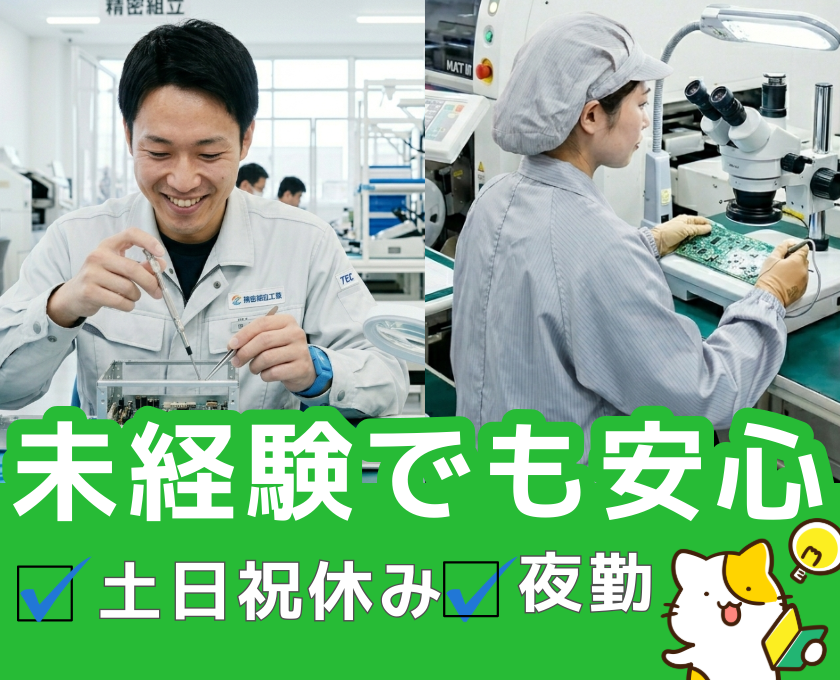 未経験でも安心／土日祝休み／夜勤