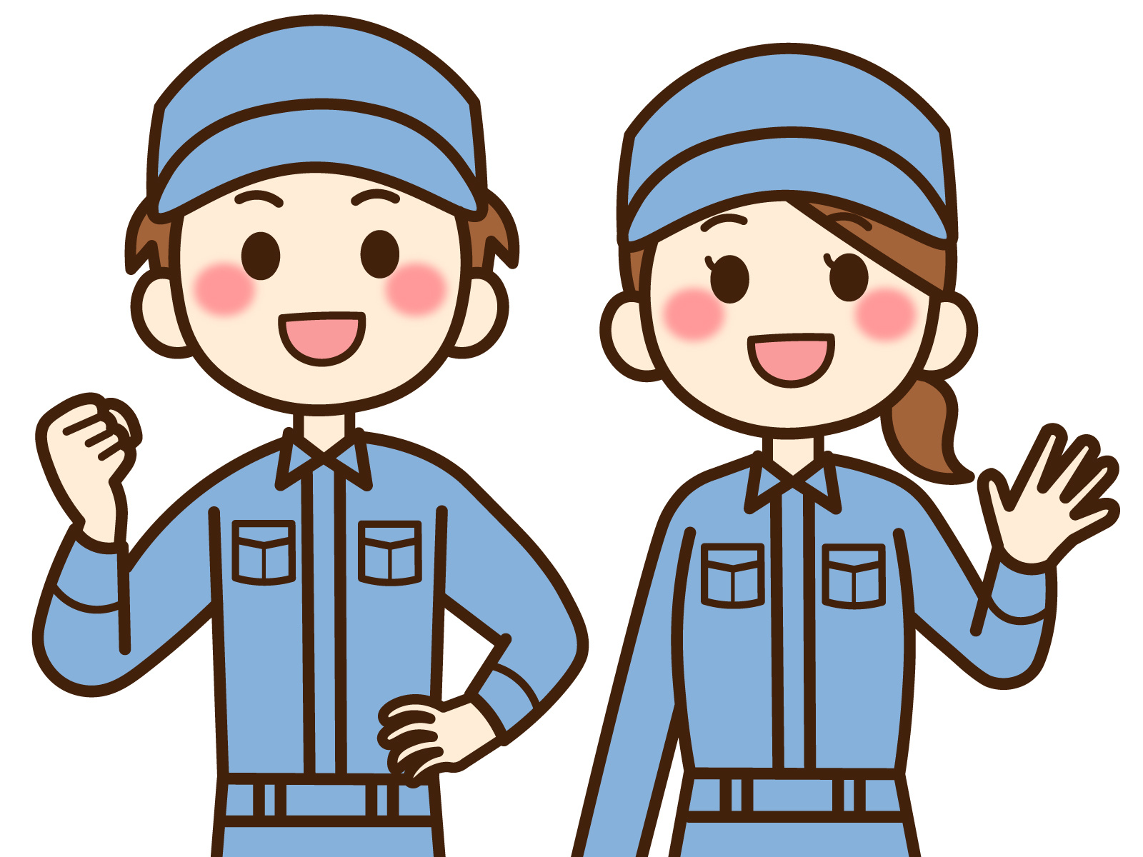 作業着の男女　イラスト