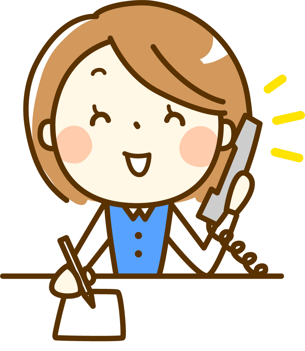 電話対応　女性　イラスト