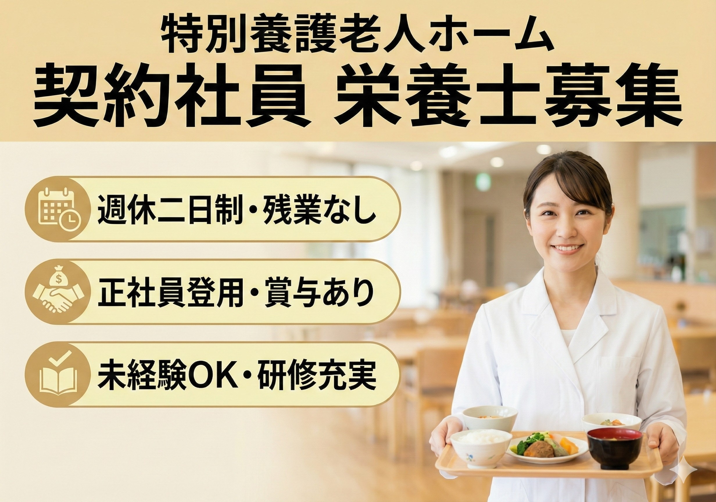 特別養護老人ホーム　厨房内栄養士募集！