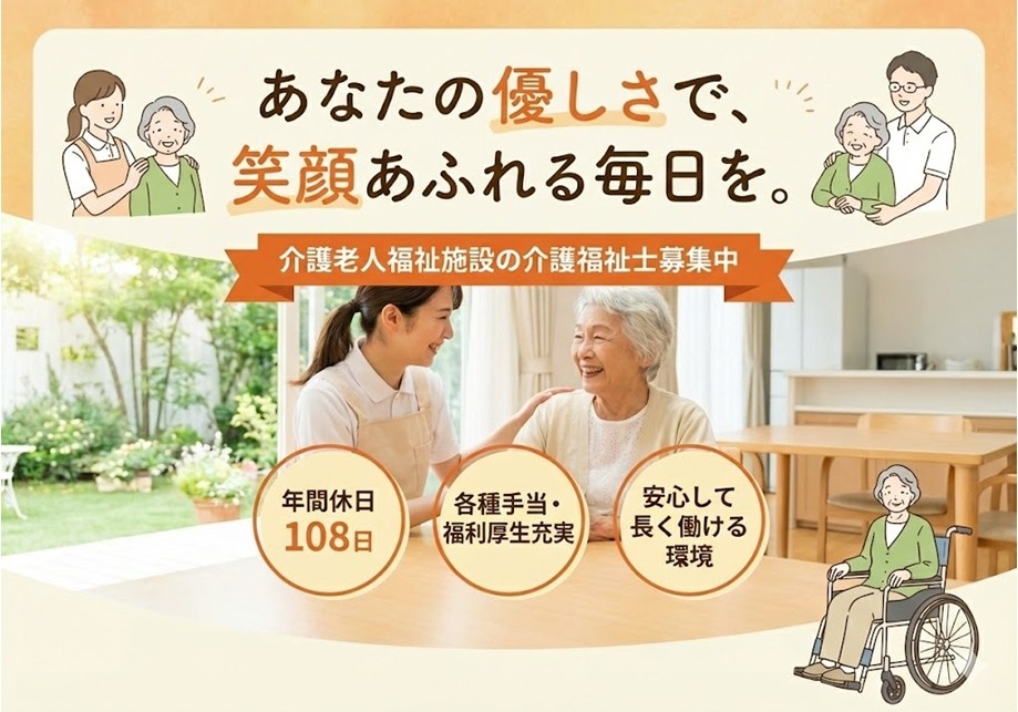 老健　介護福祉士　年間休日108日　各種手当・福利厚生充実