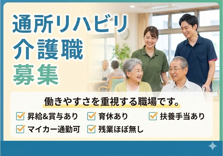 通所リハビリ　介護職募集　働きやすさを重視する職場です