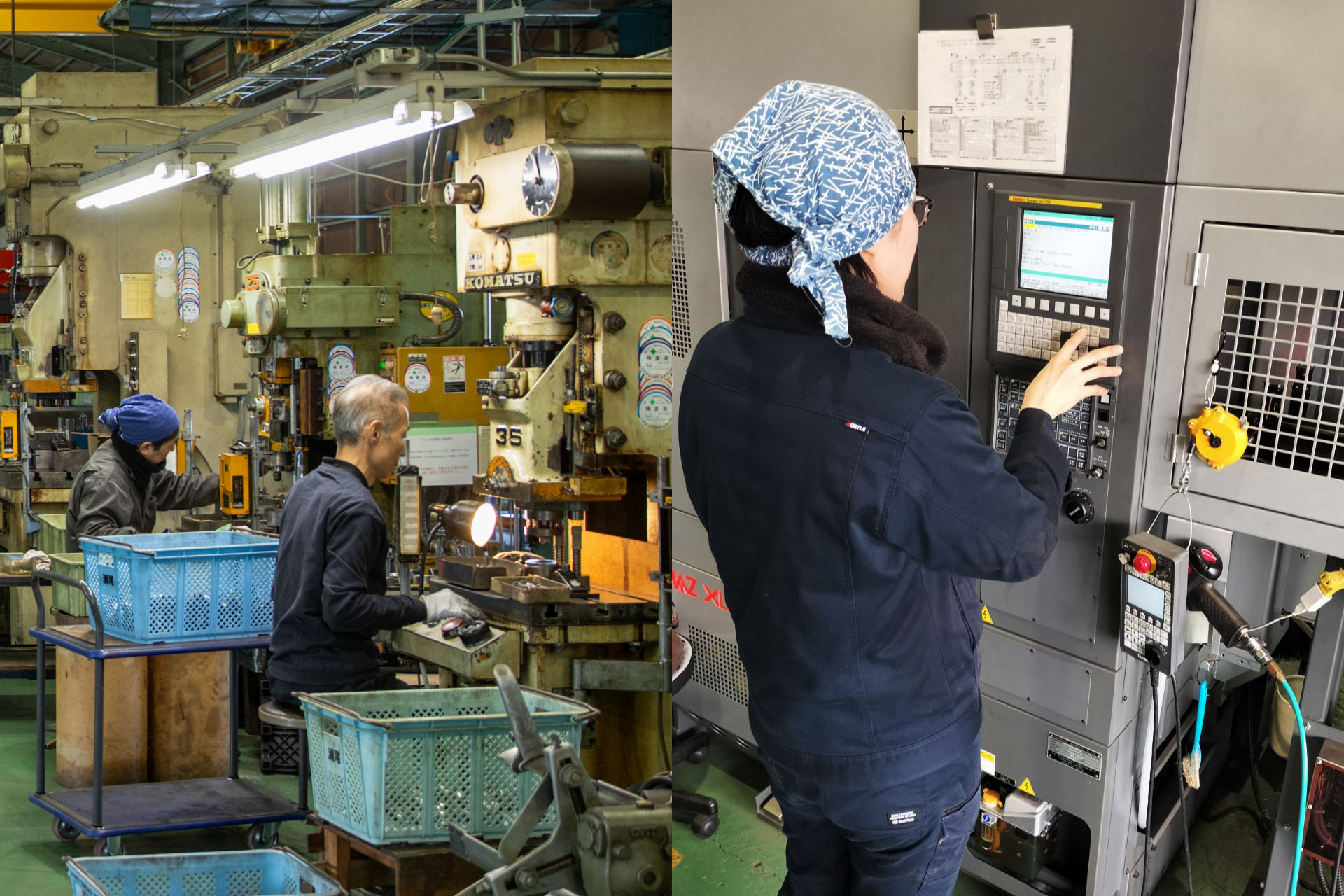 NC旋盤の作業風景