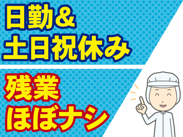 日勤＆土日祝休み　残業ほぼナシ　クリーンスーツを着た男性のイラスト