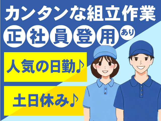  カンタンな組立作業・正社員登用あり！人気の日勤♪土日休み ♪