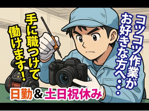 組立検査スタッフ／土日祝休み／小型部品で重量物なし／空調完備で快適