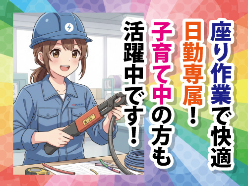 カンタンなケーブルカット／座り作業メイン／事前の工場見学もOK