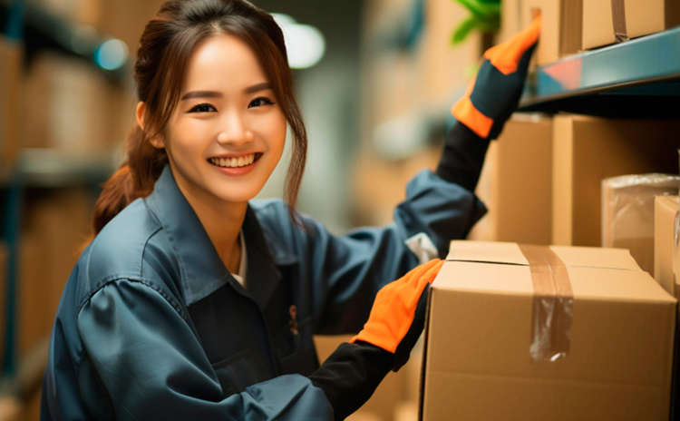 作業服を着たスタッフの写真