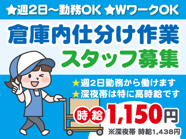 倉庫内仕分け作業スタッフ募集