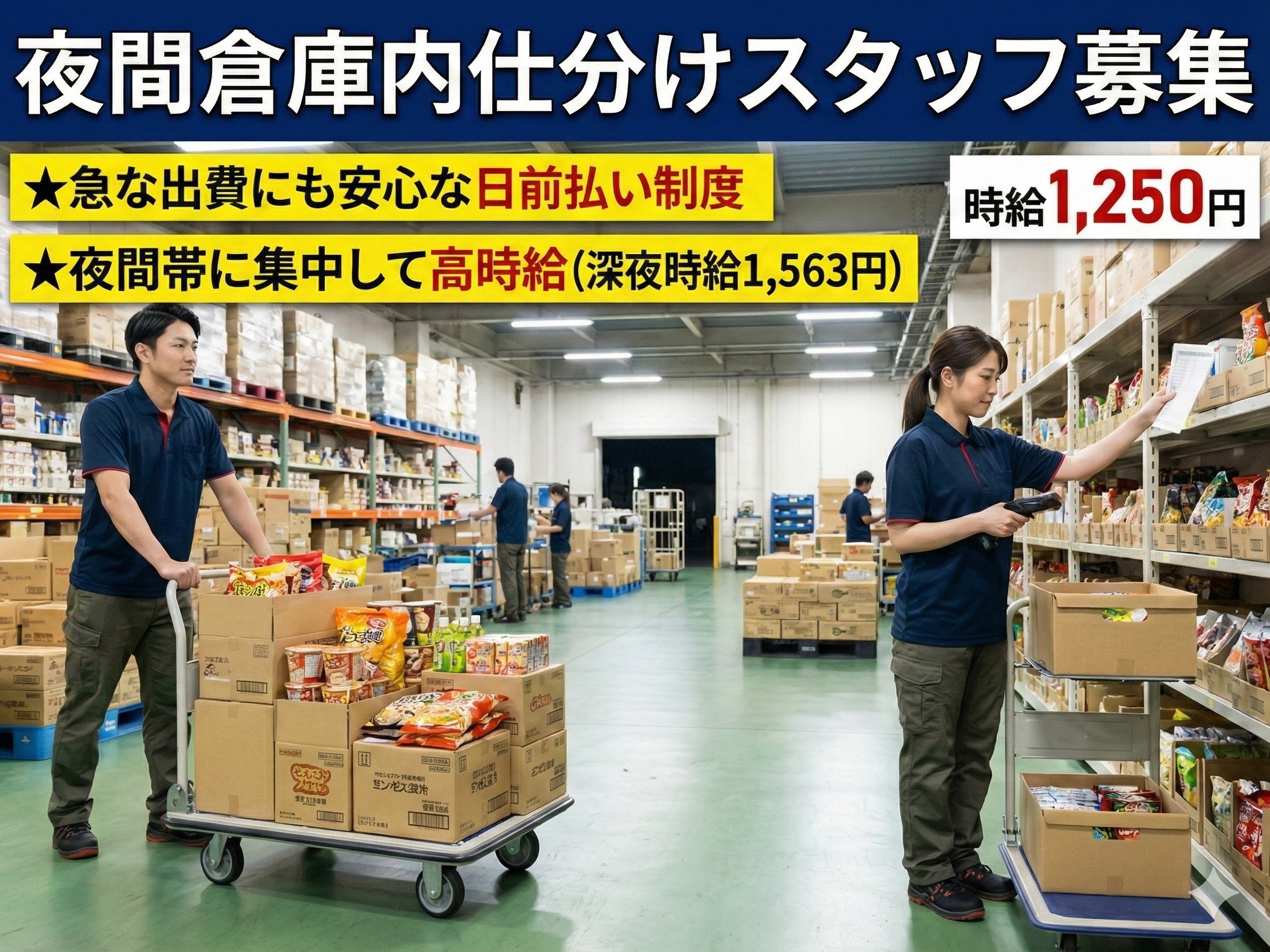 男女食品ピッキング