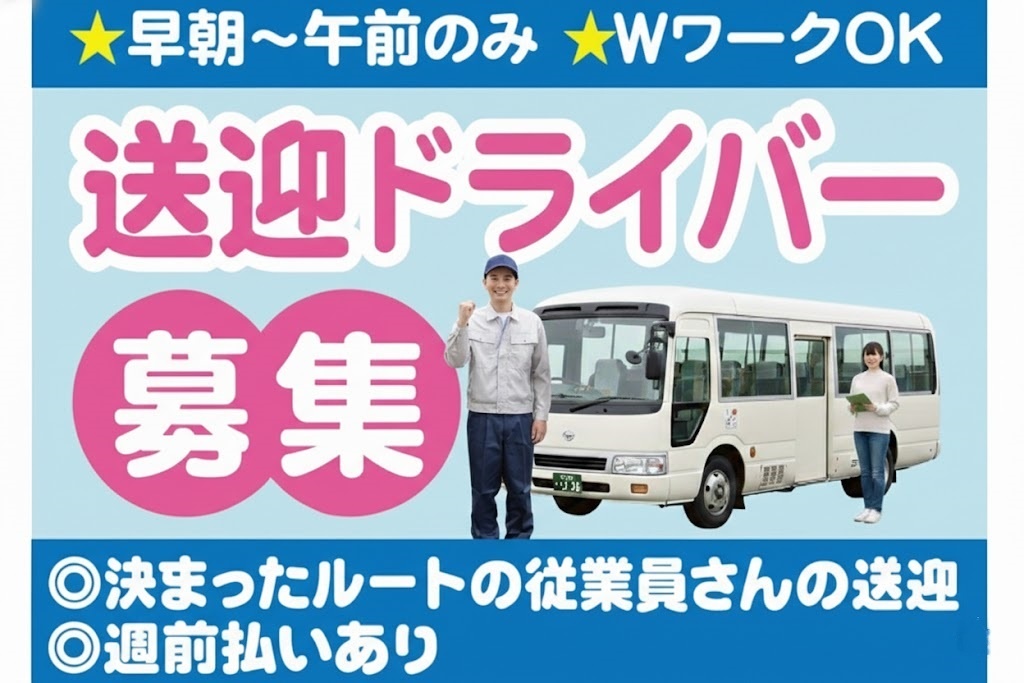 送迎ドライバー募集　マイクロバス